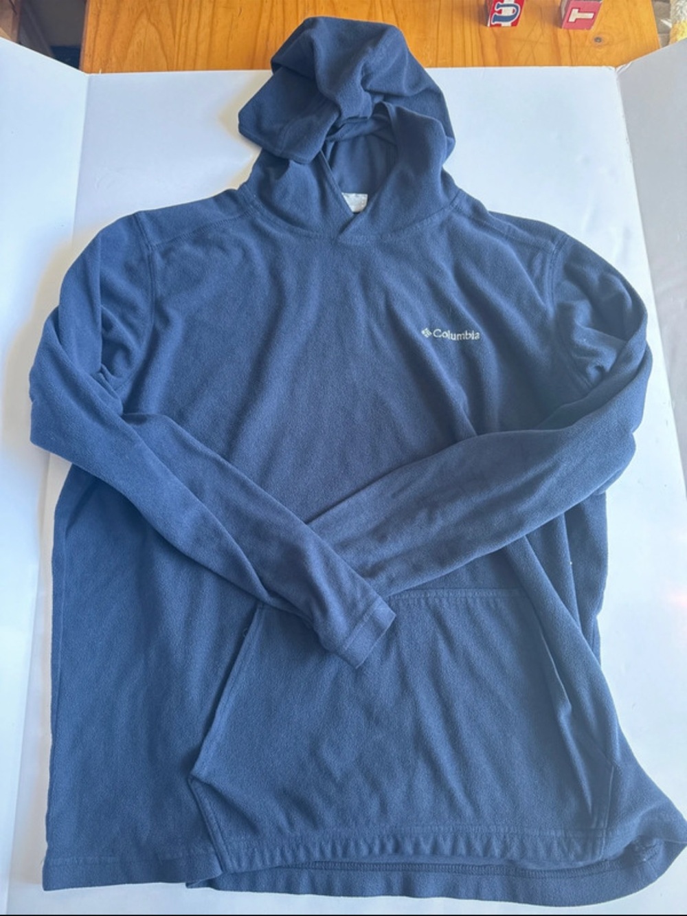 Columbia Men's Navy Blue Hooded Fleece Pullover